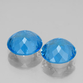 Pedras preciosas de topázio azul natural de  ct, corte redondo, VS-SI