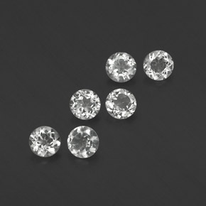Pedras preciosas de topázio branco natural de  ct, corte redondo, VS