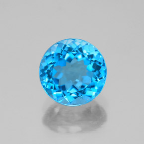 Topázio azul natural 2,24ct, corte redondo, VVS