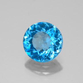 Topázio azul natural 2,11ct, corte redondo, VS