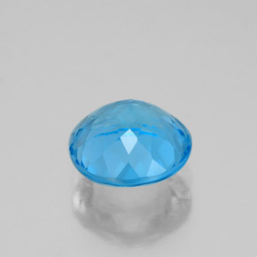 Topázio azul natural 2,15ct, corte redondo, VVS-VS