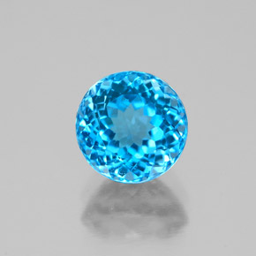 Topázio azul natural 1,94ct, corte redondo, VS
