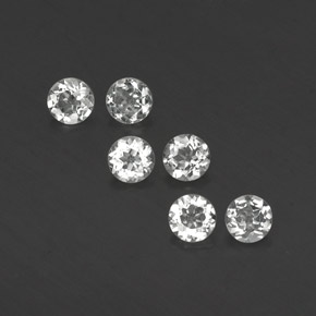 Pedras preciosas de topázio branco natural de  ct, corte redondo, VVS-VS