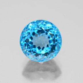 Topázio azul natural 2,78ct, corte redondo, VVS