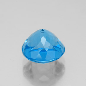 Topázio azul natural 2,92ct, corte redondo, VS