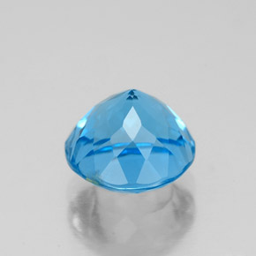 Topázio azul natural 2,78ct, corte redondo, VS-SI