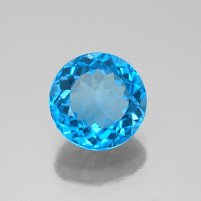 Topázio azul natural 2,54ct, corte redondo, VVS