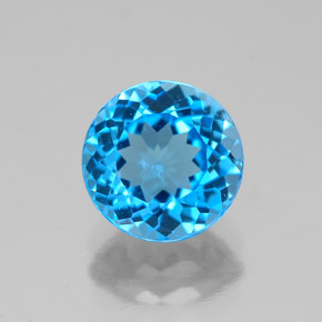 Topázio azul natural 2,53ct, corte redondo, VS