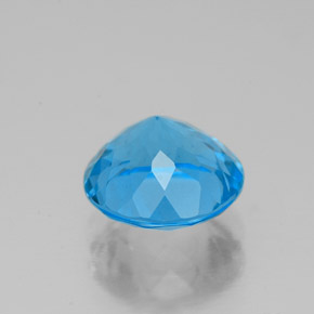Topázio azul natural 2,53ct, corte redondo, VS