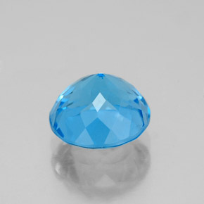 Topázio azul natural 2,61ct, corte redondo, VS-SI