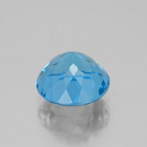 Topázio azul natural 2,56ct, corte redondo, VVS-VS