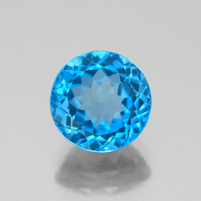 Topázio azul natural 2,67ct, corte redondo, VS