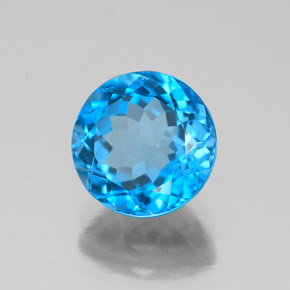 Topázio azul natural 2,67ct, corte redondo, VS