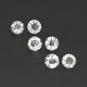 Pedras preciosas de topázio branco natural de  ct, corte redondo, VS