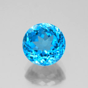 Topázio azul natural 2,51ct, corte redondo, VVS-VS