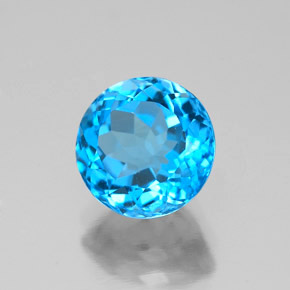 Topázio azul natural 2,51ct, corte redondo, VVS-VS