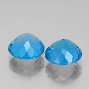 Pedras preciosas de topázio azul suíço natural de  ct, corte redondo, SI