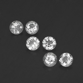 Pedras preciosas de topázio branco natural de  ct, corte redondo, VVS-VS