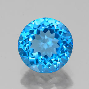 Topázio azul natural 2,32ct, corte redondo, VS