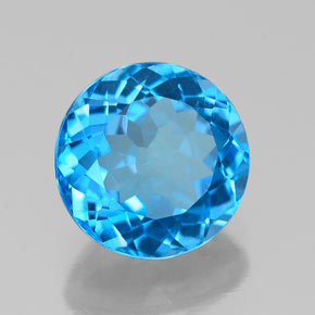Topázio azul natural 2,47ct, corte redondo, VS