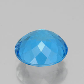 Topázio azul natural 2,47ct, corte redondo, VS