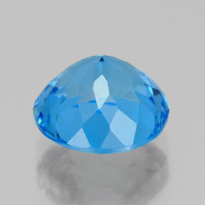 Topázio azul natural 2,62ct, corte redondo, VS