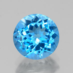Topázio azul natural 2,23ct, corte redondo, VS