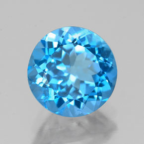 Topázio azul natural 2,23ct, corte redondo, VS