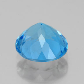 Topázio azul natural 2,23ct, corte redondo, VS