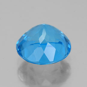 Topázio azul natural 2,44ct, corte redondo, VVS