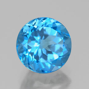 Topázio azul natural 2,54ct, corte redondo, VS