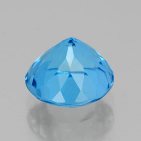 Topázio azul natural 2,54ct, corte redondo, VS