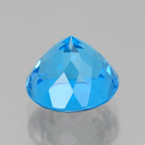Topázio azul natural 2,76ct, corte redondo, VS