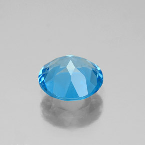 Topázio azul natural 2,08ct, corte redondo, VS-SI