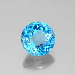 Topázio azul natural 2,39ct, corte redondo, VS