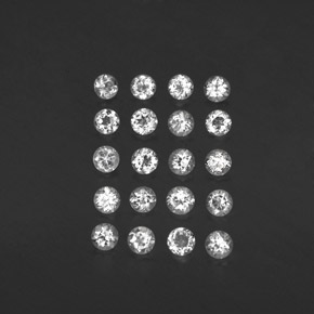 Pedras preciosas de topázio branco natural de  ct, corte redondo, VVS-VS