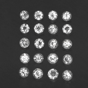 Pedras preciosas de topázio branco natural de  ct, corte redondo, VVS-VS