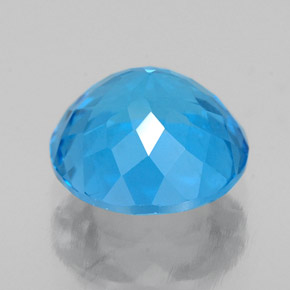 Topázio azul natural 2,55ct, corte redondo, VS