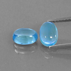 Pedras preciosas de topázio azul natural de  ct, corte oval, transparente