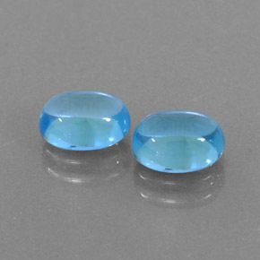 Pedras preciosas de topázio azul natural de  ct, corte oval, transparente