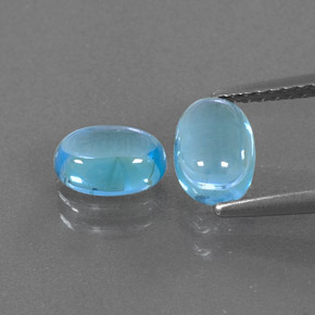 Pedras preciosas de topázio azul natural de  ct, corte oval, transparente