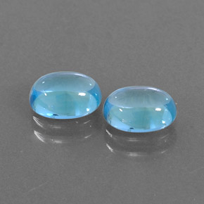 Pedras preciosas de topázio azul natural de  ct, corte oval, transparente