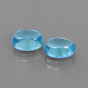 Pedras preciosas de topázio azul natural de  ct, corte oval, transparente