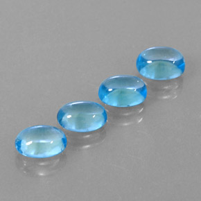 Pedras preciosas de topázio azul natural de  ct, corte oval, transparente