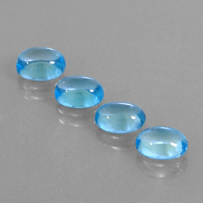 Pedras preciosas de topázio azul natural de  ct, corte oval, transparente