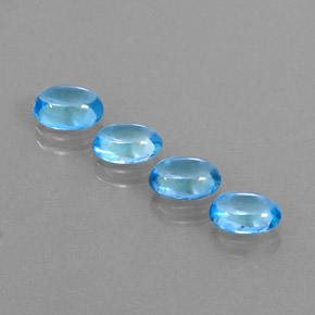 Pedras preciosas de topázio azul natural de  ct, corte oval, transparente