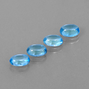 Pedras preciosas de topázio azul natural de  ct, corte oval, transparente