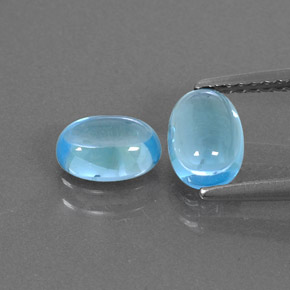 Pedras preciosas de topázio azul natural de  ct, corte oval, transparente