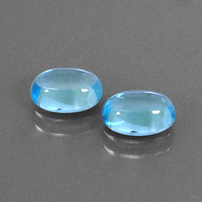 Pedras preciosas de topázio azul natural de  ct, corte oval, transparente