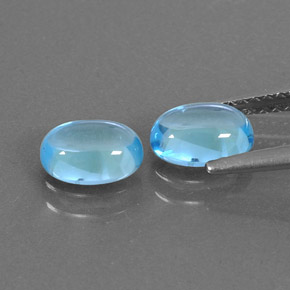 Pedras preciosas de topázio azul natural de  ct, corte oval, transparente